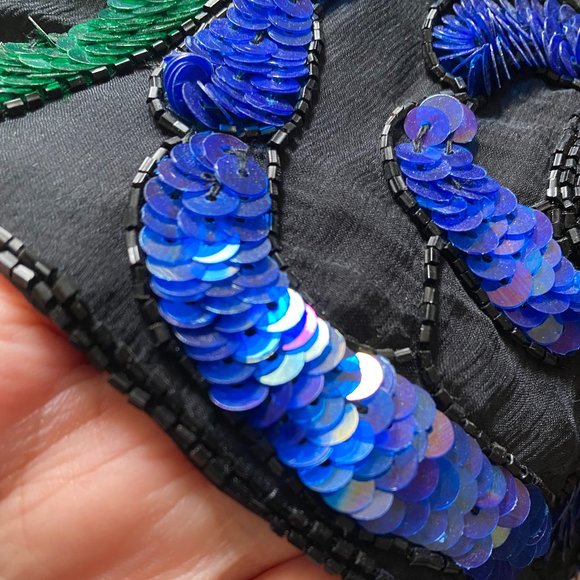 Vintage LAURENCE KAZAR Sequined Silk Top - Picture 10 of 16